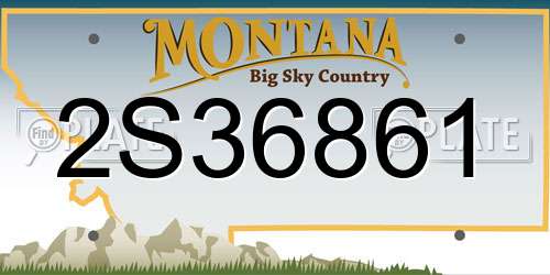 2S36861 Montana License Plate