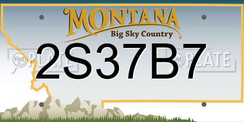 2S37B7 Montana License Plate