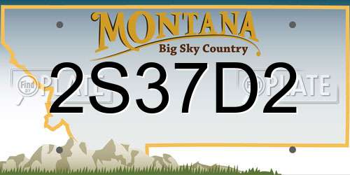2S37D2 Montana License Plate