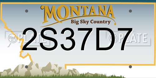 2S37D7 Montana License Plate