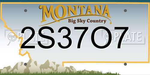 2S37O7 Montana License Plate