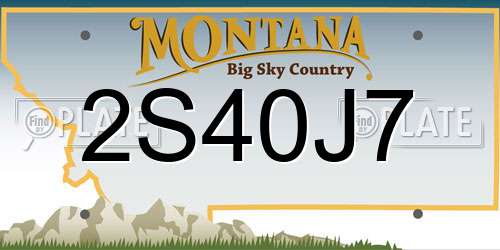 2S40J7 Montana License Plate