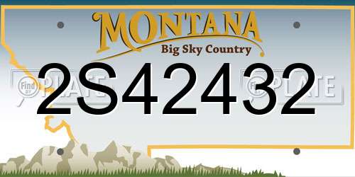 2S42432 Montana License Plate