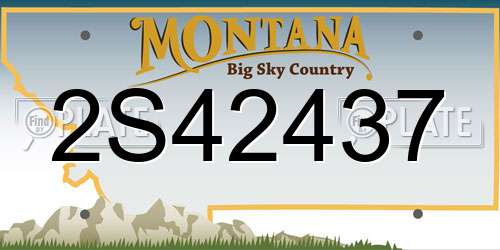 2S42437 Montana License Plate