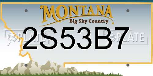 2S53B7 Montana License Plate