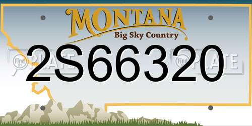 2S66320 Montana License Plate
