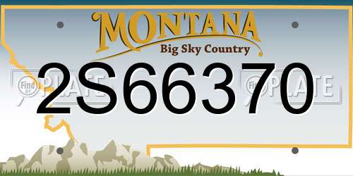 2S66370 Montana License Plate