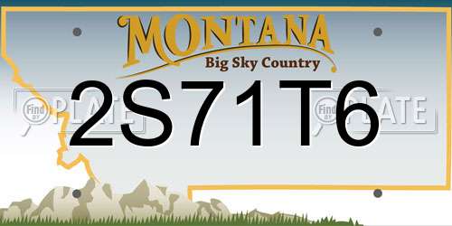 2S71T6 Montana License Plate