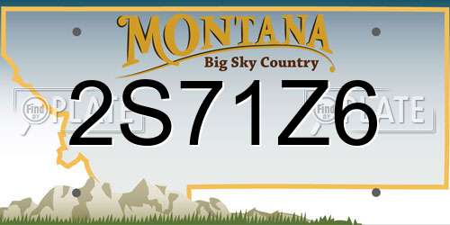 2S71Z6 Montana License Plate