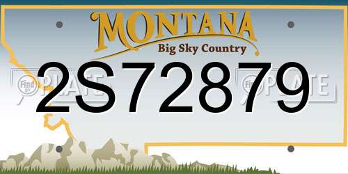 2S72879 Montana License Plate