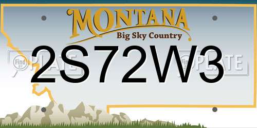 2S72W3 Montana License Plate