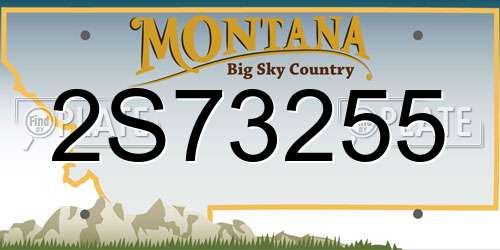 2S73255 Montana License Plate