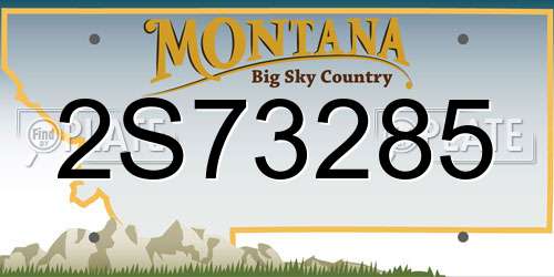 2S73285 Montana License Plate