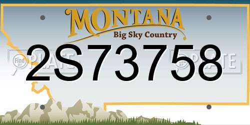 2S73758 Montana License Plate