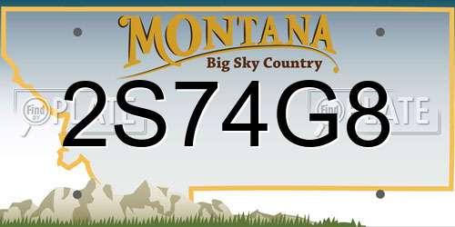 2S74G8 Montana License Plate