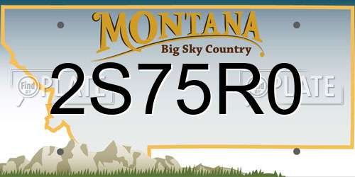 2S75R0 Montana License Plate