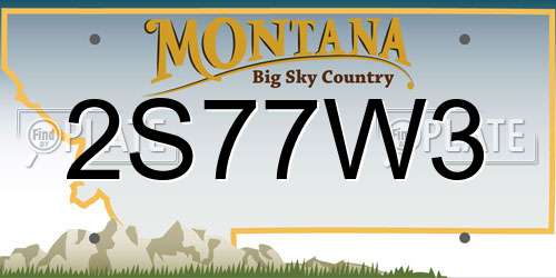 2S77W3 Montana License Plate