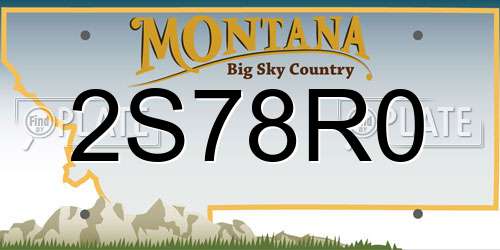 2S78R0 Montana License Plate