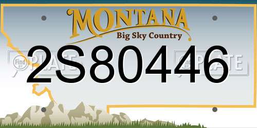 2S80446 Montana License Plate