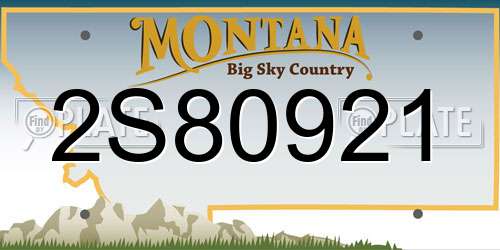 2S80921 Montana License Plate