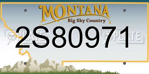 2S80971 Montana License Plate