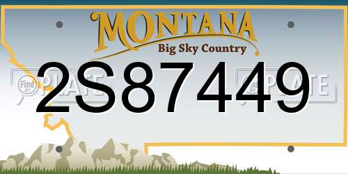 2S87449 Montana License Plate