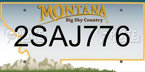 2SAJ776 Montana License Plate