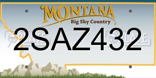 2SAZ432 Montana License Plate