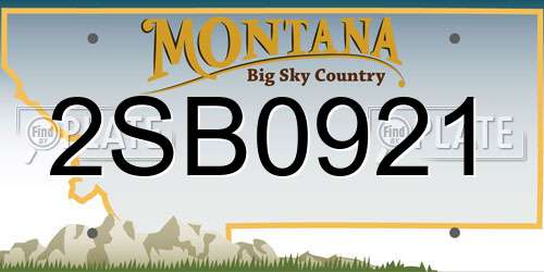 2SB0921 Montana License Plate
