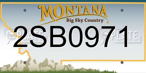 2SB0971 Montana License Plate