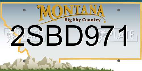 2SBD971 Montana License Plate