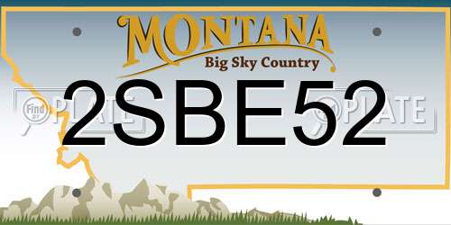 2SBE52 Montana License Plate