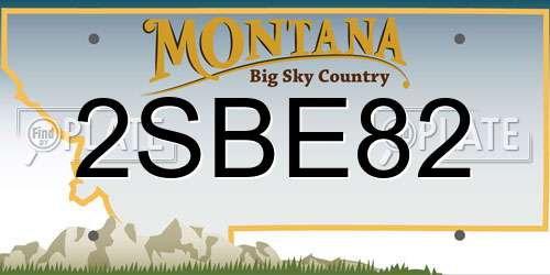 2SBE82 Montana License Plate