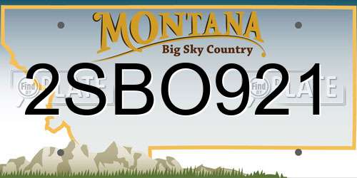 2SBO921 Montana License Plate