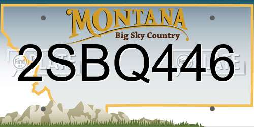 2SBQ446 Montana License Plate