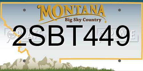 2SBT449 Montana License Plate