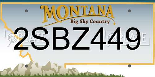 2SBZ449 Montana License Plate