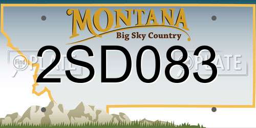 2SD083 Montana License Plate