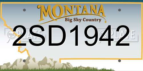2SD1942 Montana License Plate