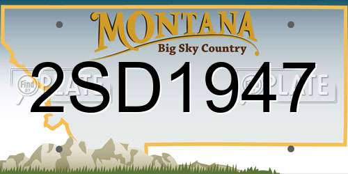 2SD1947 Montana License Plate