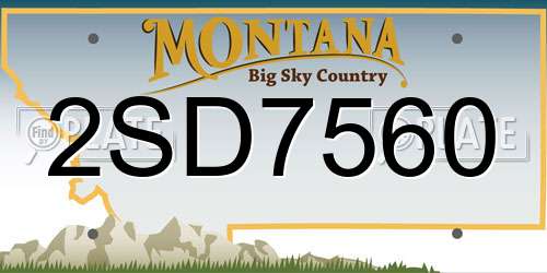 2SD7560 Montana License Plate