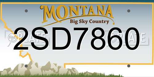 2SD7860 Montana License Plate