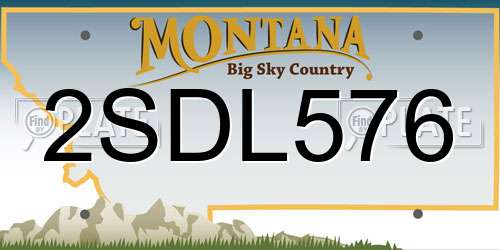 2SDL576 Montana License Plate