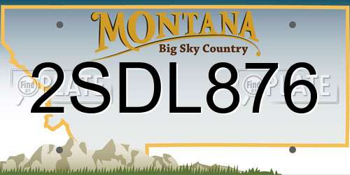 2SDL876 Montana License Plate