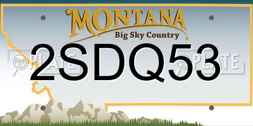 2SDQ53 Montana License Plate