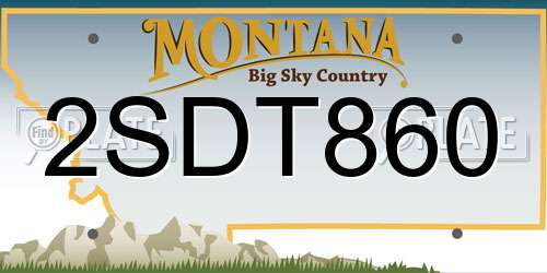 2SDT860 Montana License Plate