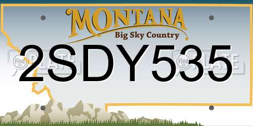 2SDY535 Montana License Plate