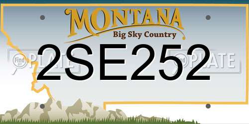 2SE252 Montana License Plate
