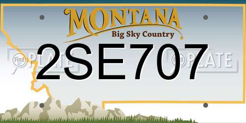 2SE707 Montana License Plate