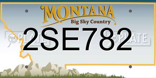 2SE782 Montana License Plate